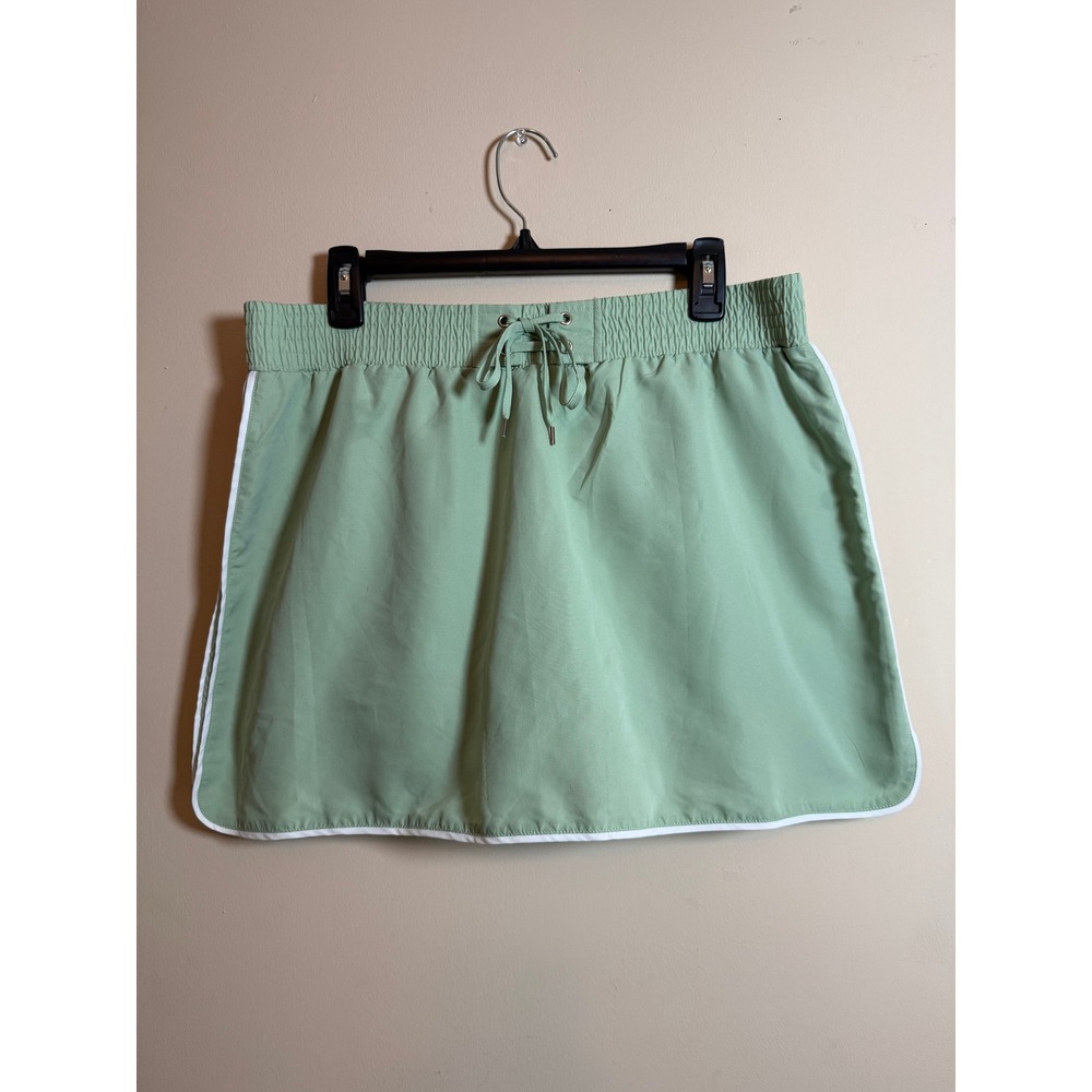 N.Y.L. Sage Green Athletic Skort Petite Large Pickleball Golf Skirt White Trim